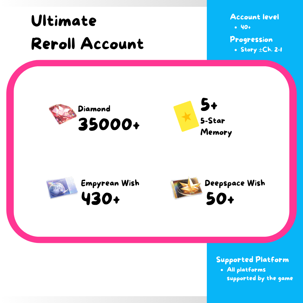 [ASIA] Love and Deepspace Reroll Account